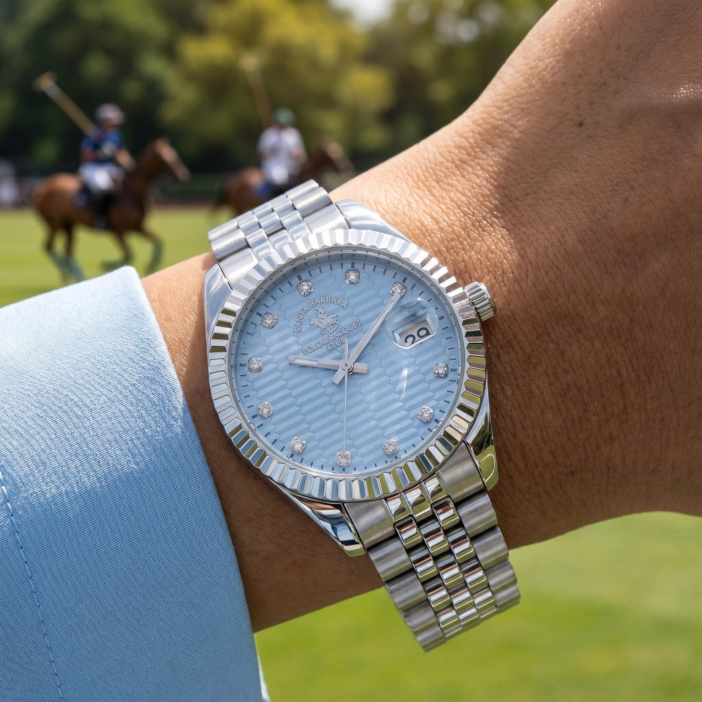 Buy Santa Barbara Polo & Racquet Club Silver Stainless Steel Watch