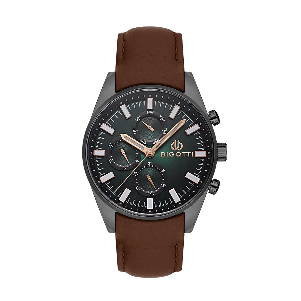 Bigotti Brown Genuine Leather Watch for Men BG.1.10516-3
