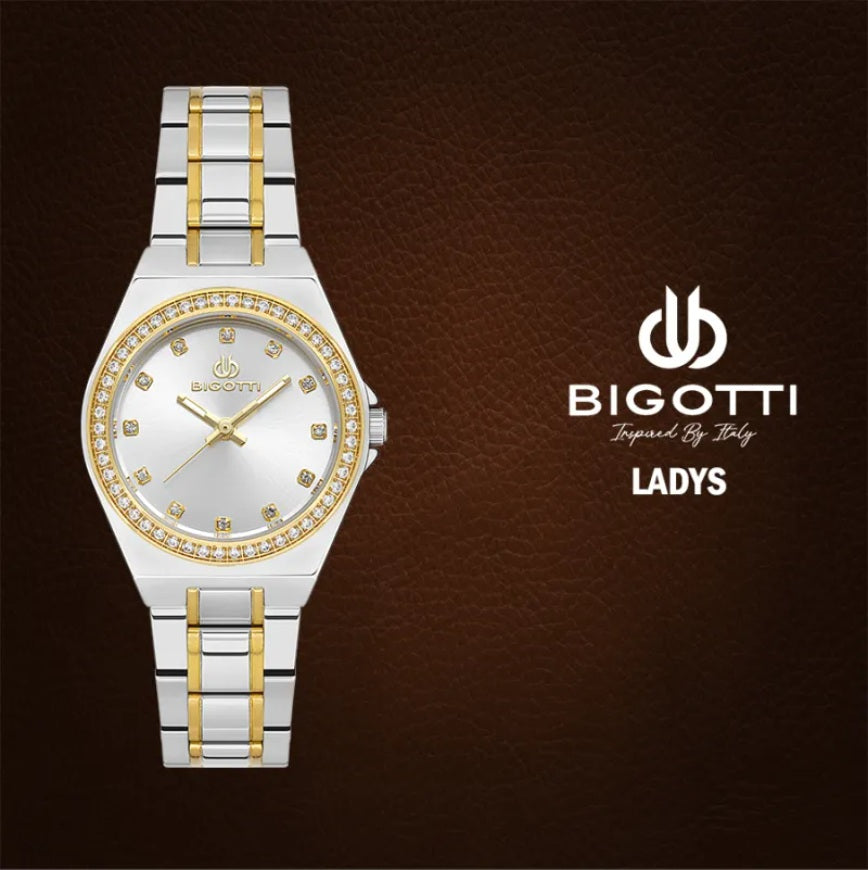 Bigotti Quotidiano Silver and Gold Stainless Steel Watch for Women BG.1.10551-3