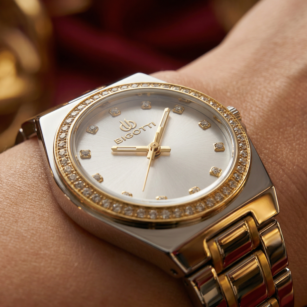 Bigotti Quotidiano Silver and Gold Stainless Steel Watch for Women BG.1.10551-3