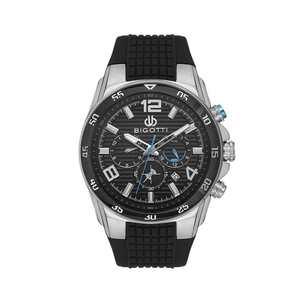 Bigotti Raffinato Black Silicone Watch for Men BG.1.10552-1