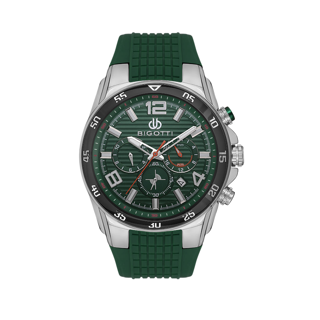 Bigotti Raffinato Dark Green Silicone Watch for Men BG.1.10552-3