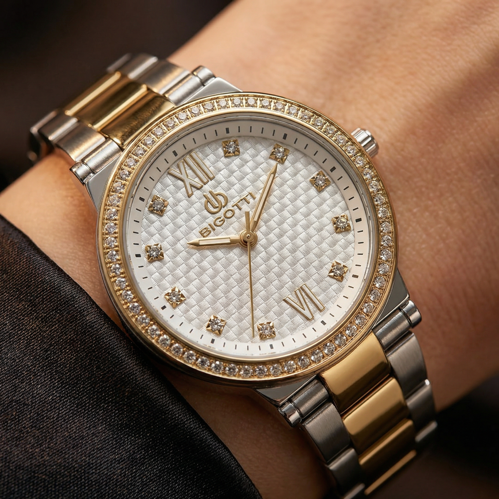 Bigotti Raffinato Silver and Gold Stainless Steel Watch for Women BG.1.10655-4