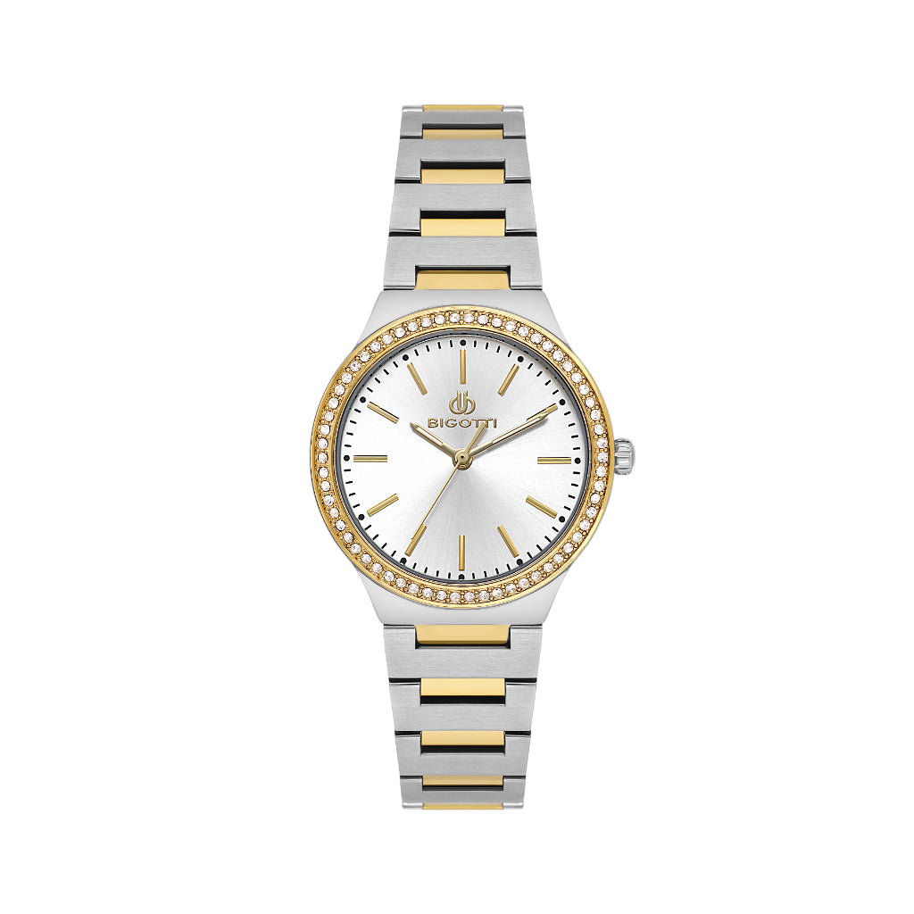 Bigotti Raffinata Silver and Gold Stainless Steel Watch for Women BG.1.10659-4
