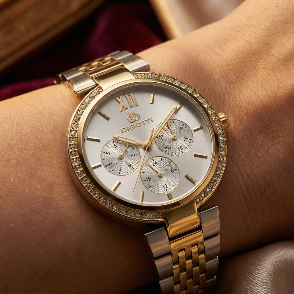 Bigotti Raffinato Silver and Gold Stainless Steel Watch for Women BG.1.10661-5