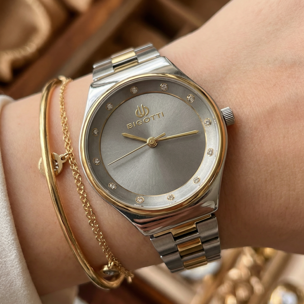 Bigotti Raffinato Silver and Gold Stainless Steel Watch for Women BG.1.10665-6