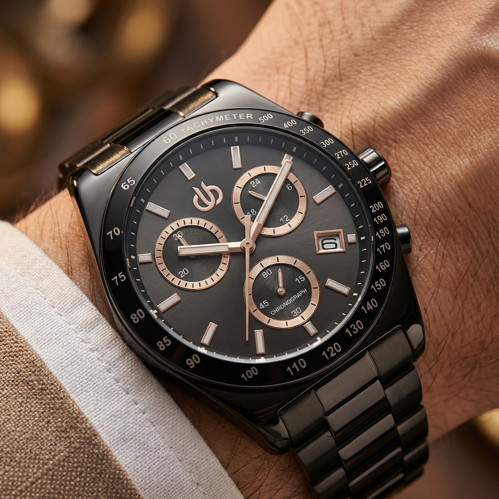 Bigotti Raffinato Black Stainless Steel Watch for Men BG.1.10669-5