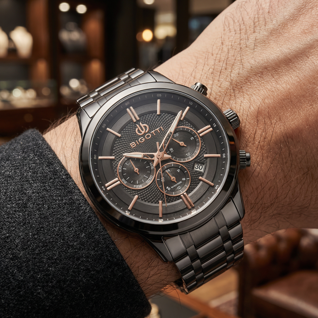 Bigotti Quotidiano Black Stainless Steel Watch for Men BG.1.10670-5