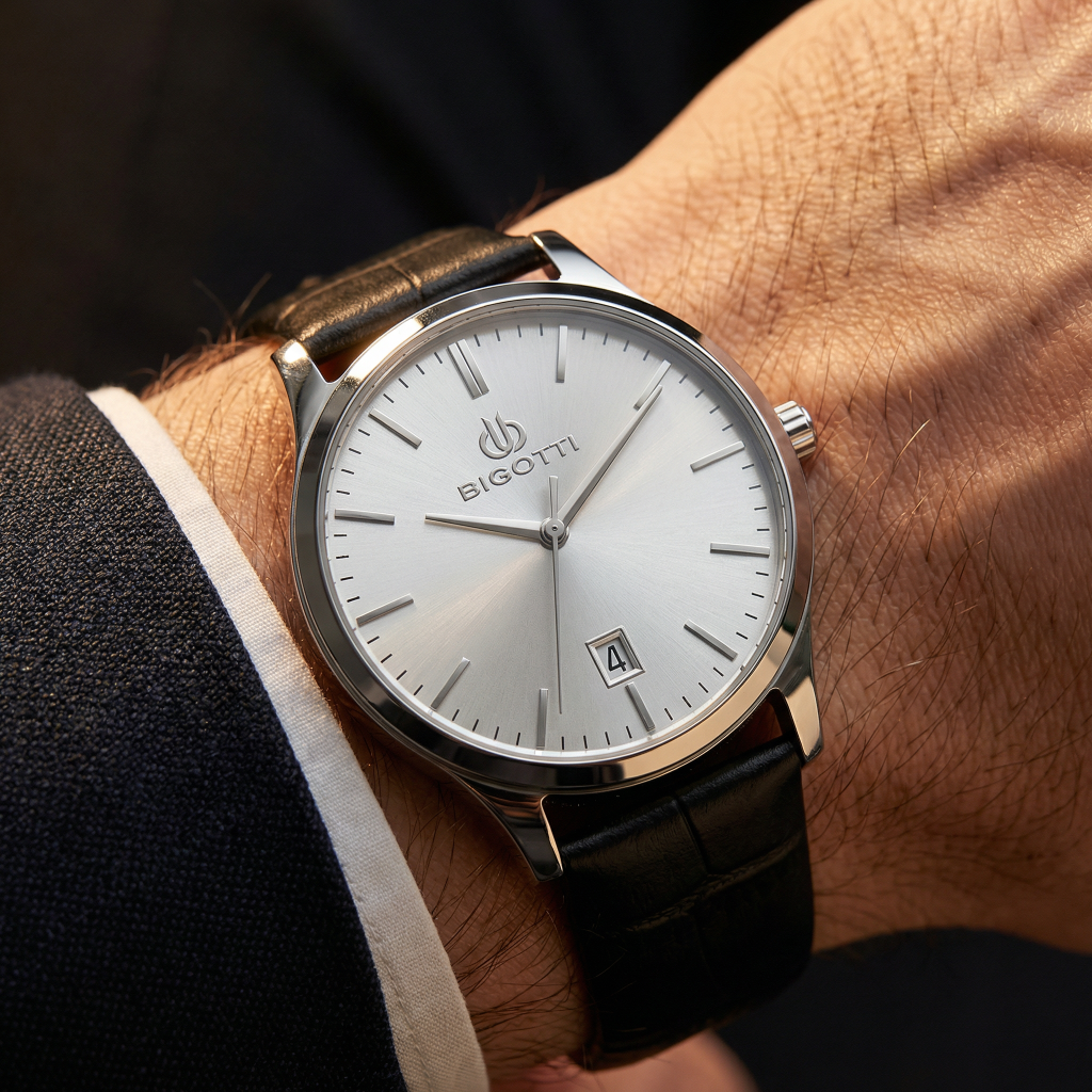 Bigotti Quotidiano Black Genuine Leather Watch for Men BG.1.10672-1