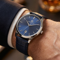 Bigotti Quotidiano Dark Blue Genuine Leather Watch for Men BG.1.10672-3