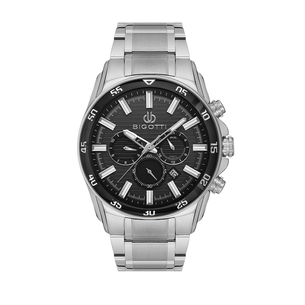 Bigotti Raffinato Silver Stainless Steel Watch for Men BG.1.10675-1