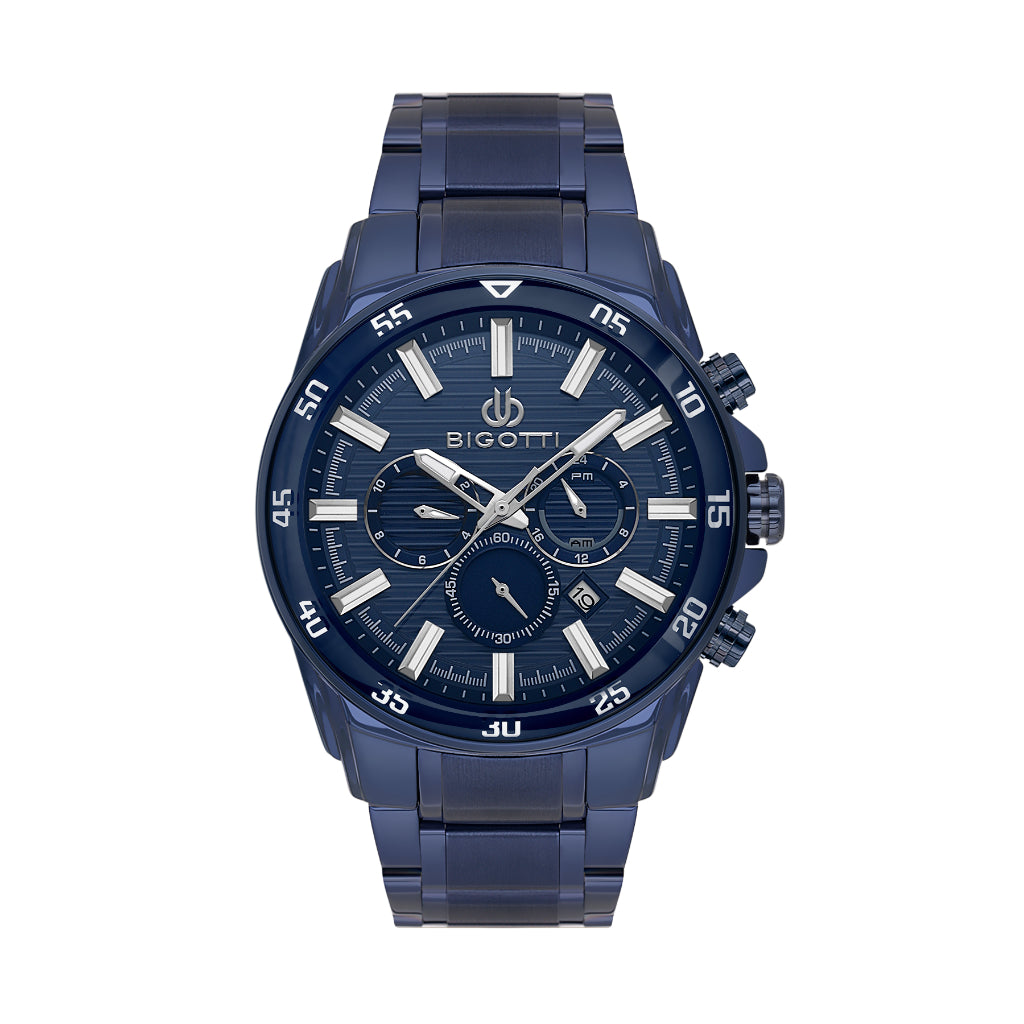 Bigotti Raffinato Dark Blue Stainless Steel Watch for Men BG.1.10675-6