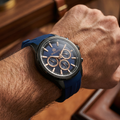 Bigotti Raffinato Dark Blue Silicone Band Watch for Men BG.1.10679-3
