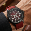 Bigotti Raffinato Dark Red Silicone Band Watch for Men BG.1.10679-5