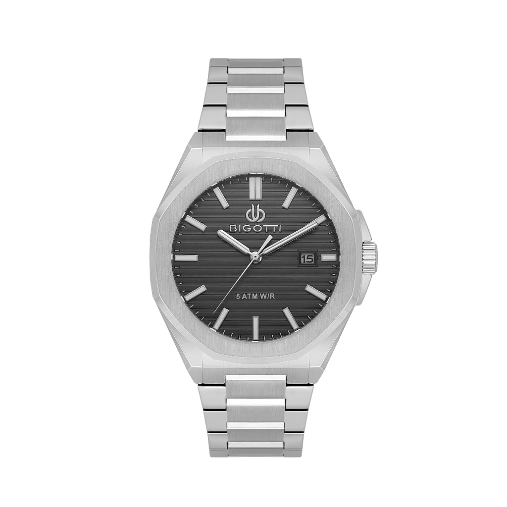 Bigotti Raffinato Silver Stainless Steel Watch for Men BG.1.10680-2