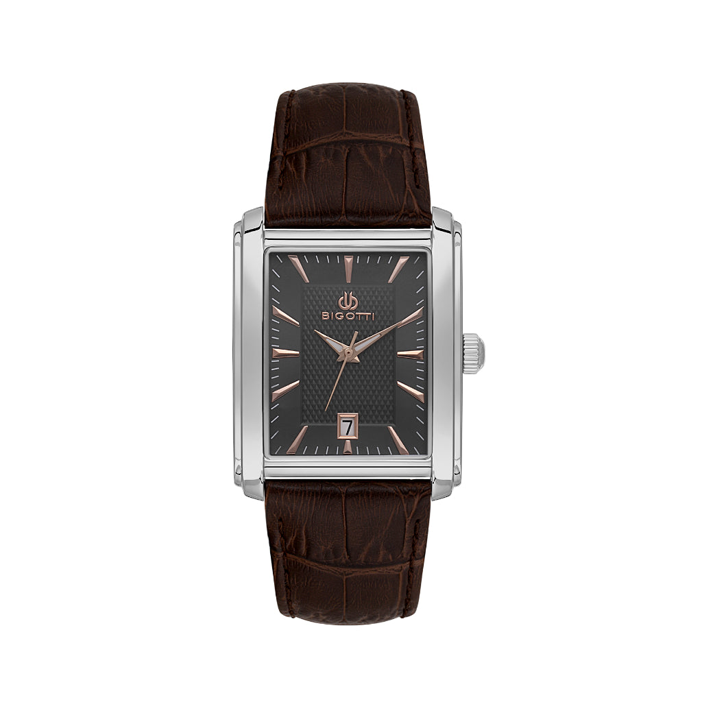 Bigotti Quotidiano Dark Brown Genuine Leather Watch for Men BG.1.10682-4
