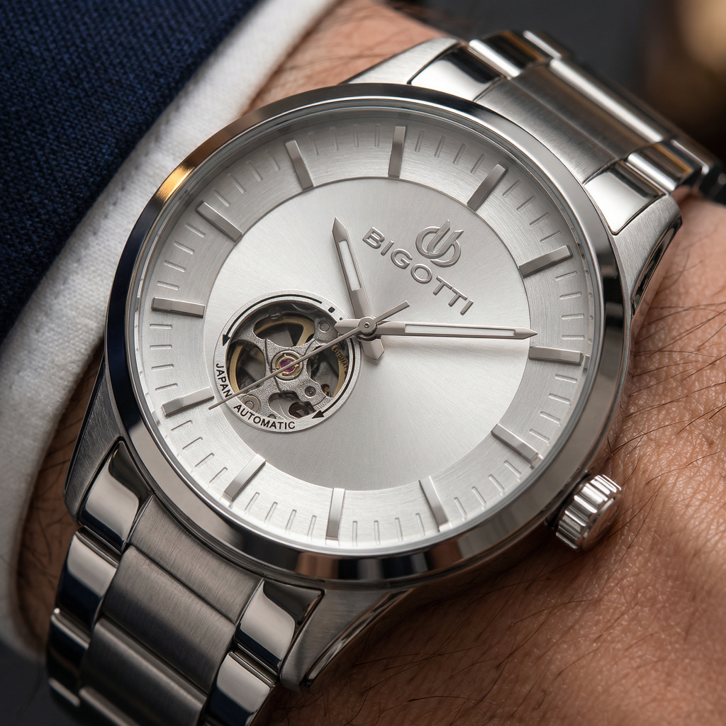 Bigotti Raffinato Silver Stainless Steel Watch for Men BG.1.10685-1