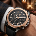 Bigotti Raffinato Black Genuine Leather Watch for Men BG.1.10686-4