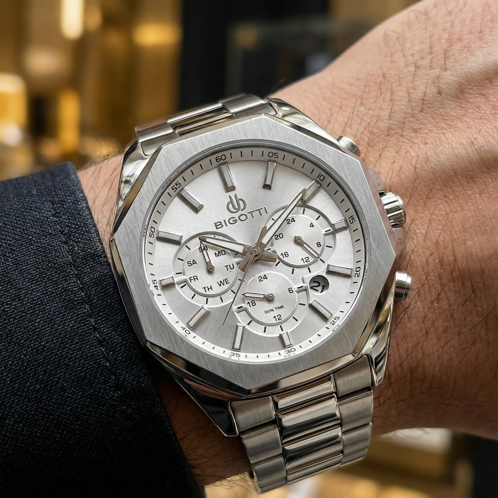 Bigotti Raffinato Silver Stainless Steel Watch for Men BG.1.10687-1