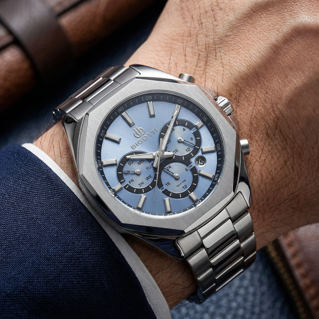 Bigotti Raffinato Silver Stainless Steel Watch for Men BG.1.10687-5