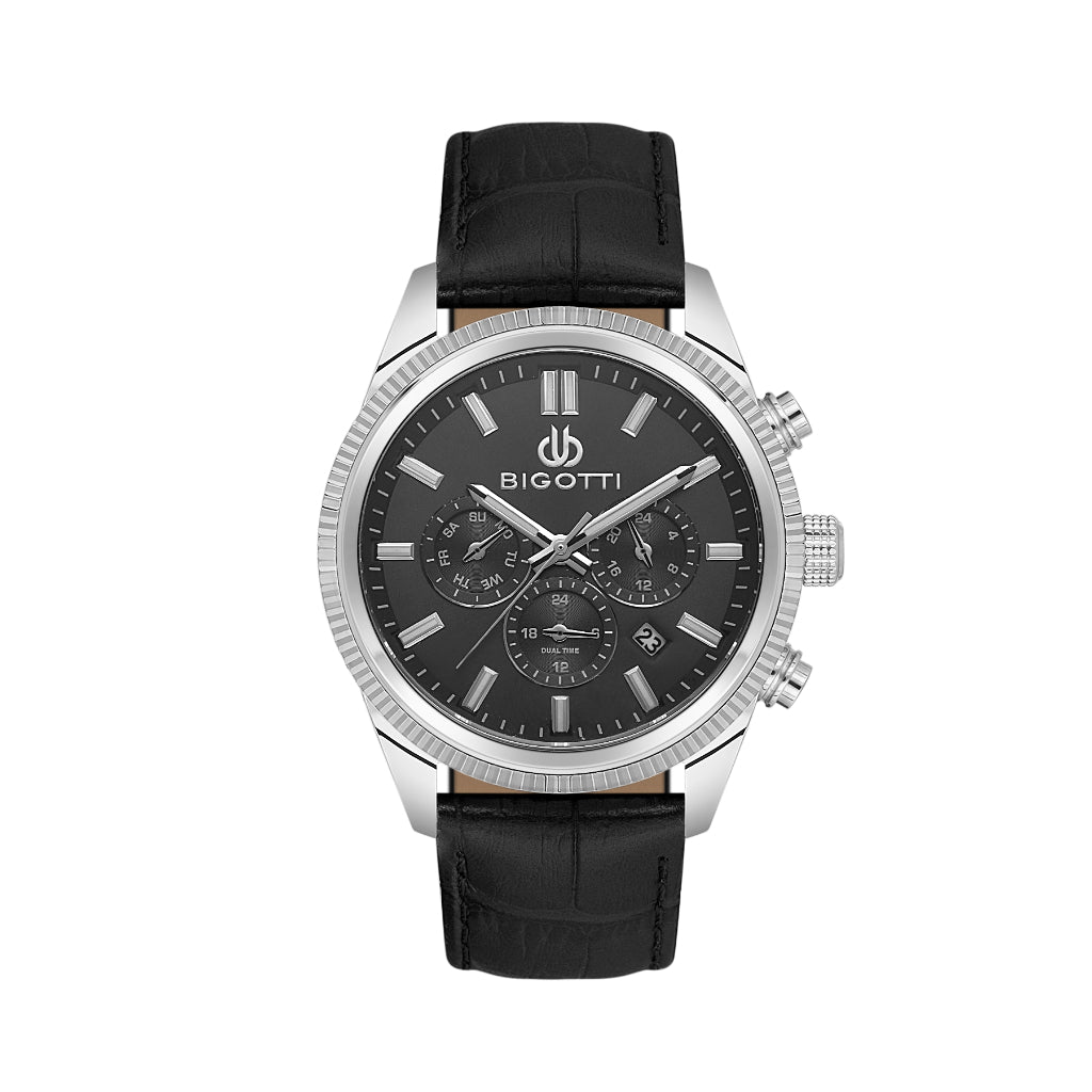 Bigotti Quotidiano Black Genuine Leather Watch for Men BG.1.10688-1