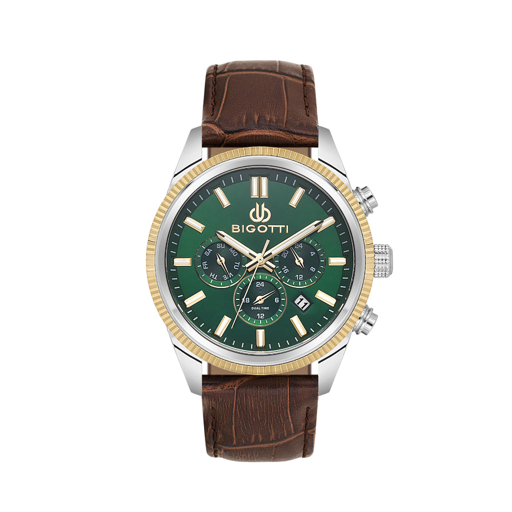 Bigotti Quotidiano Dark Brown Genuine Leather Watch for Men BG.1.10688-4