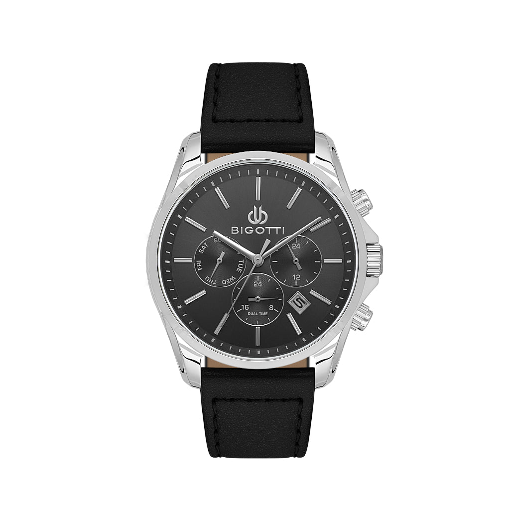 Bigotti Quotidiano Black Genuine Leather Watch for Men BG.1.10690-1