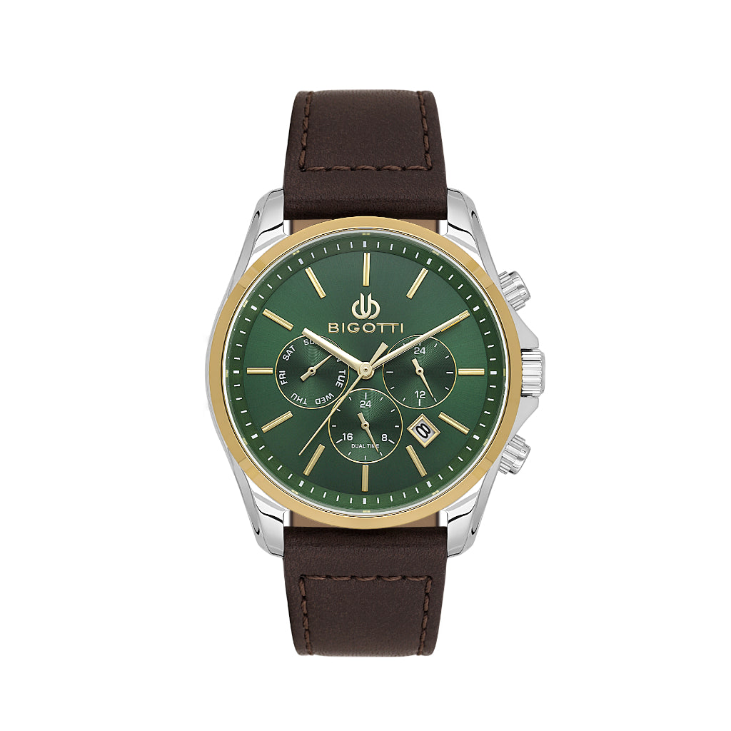 Bigotti Quotidiano Dark Brown Genuine Leather Watch for Men BG.1.10690-3