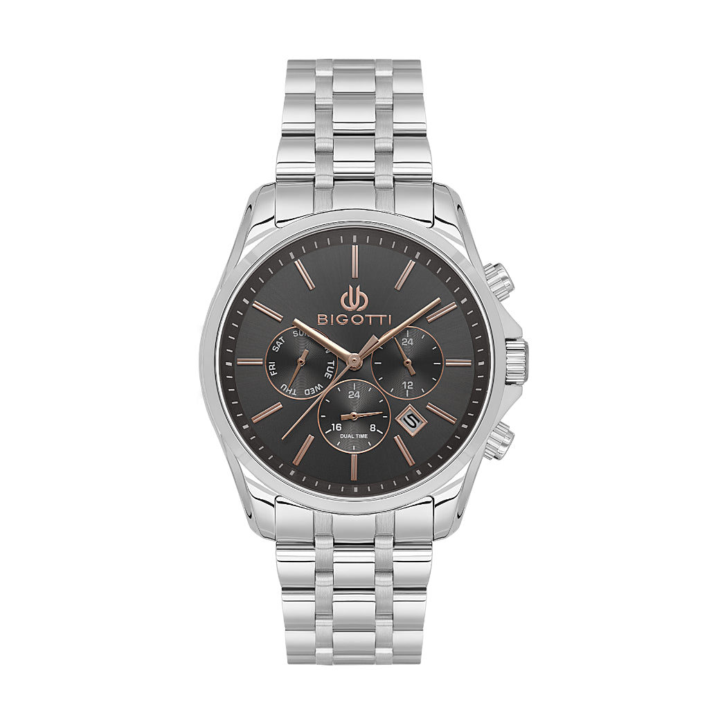 Bigotti Quotidiano Silver Stainless Steel Watch for Men BG.1.10691-3