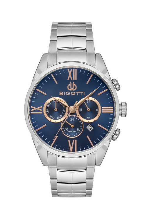 Bigotti Raffinato Silver Stainless Steel Watch for Men BG.1.10530-5 - Daniel Klein Saudi Arabia