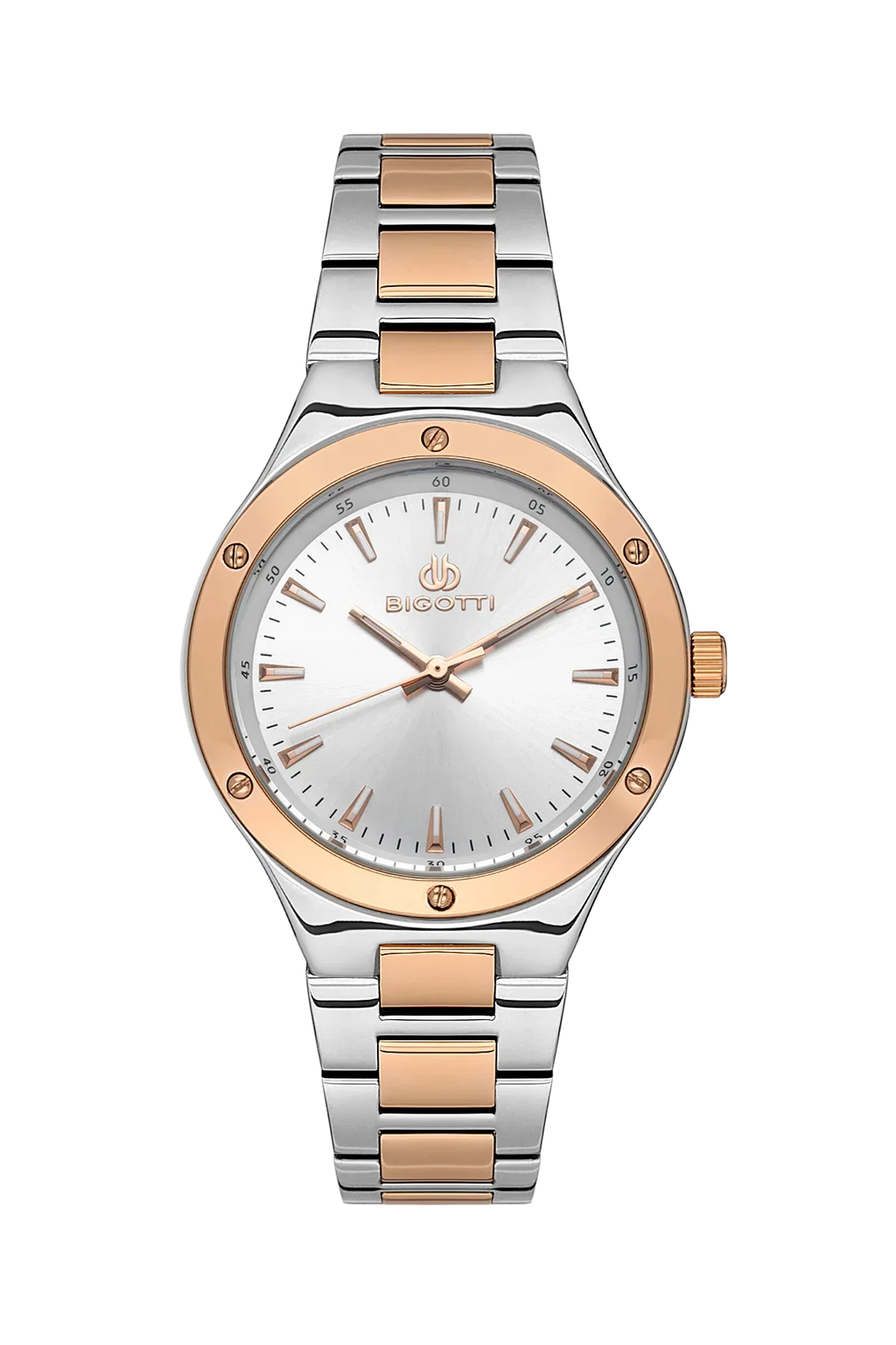 Bigotti Quotidiano Silver and Rose Gold Stainless Steel Watch for Women BG.1.10533-5 - Daniel Klein Saudi Arabia