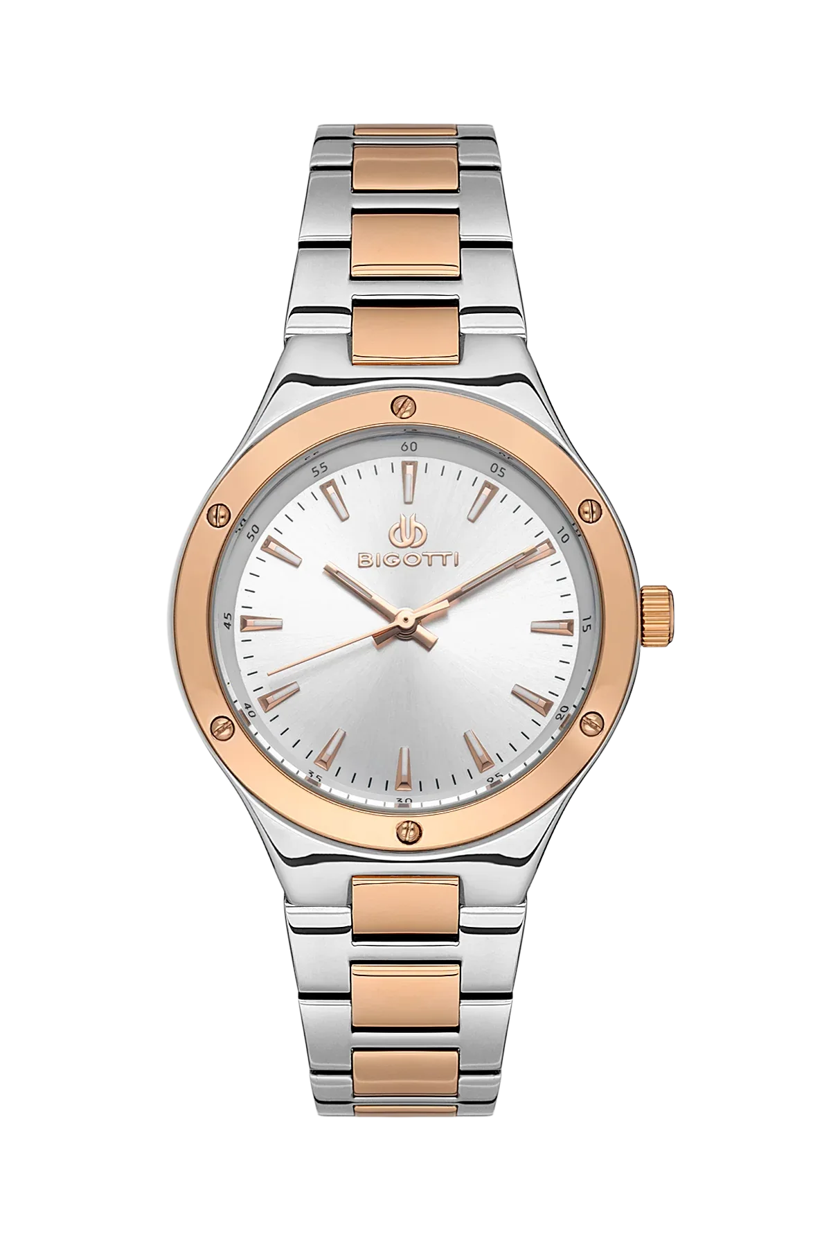 Bigotti Quotidiano Silver and Rose Gold Stainless Steel Watch for Women BG.1.10533-5 - Daniel Klein Saudi Arabia