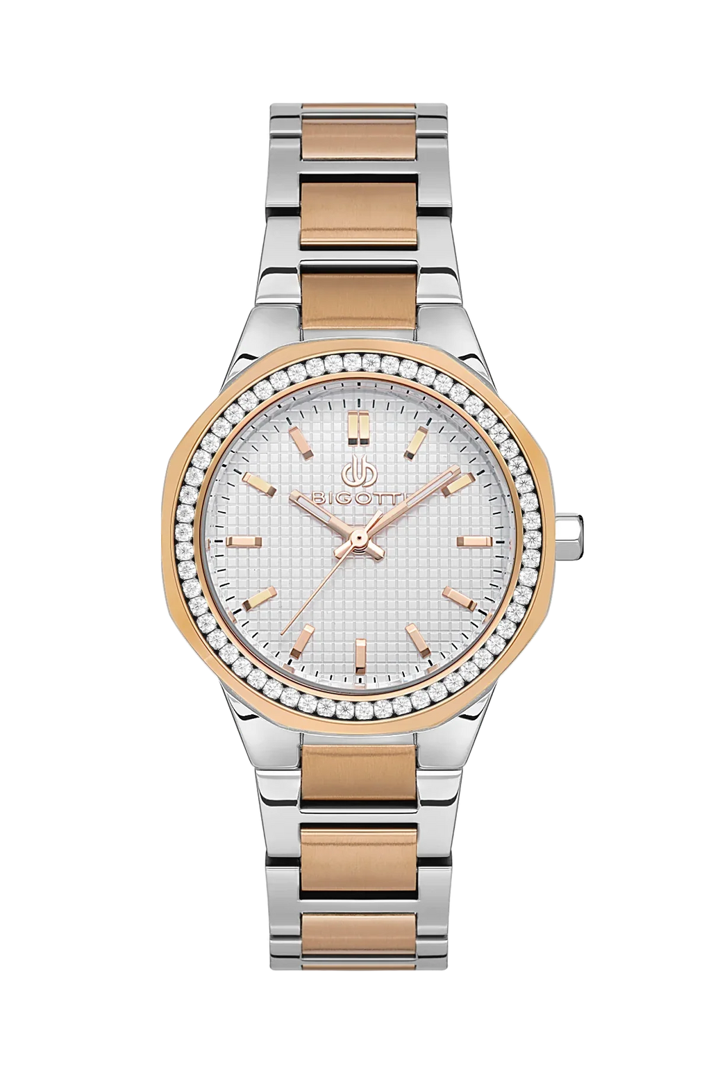 Bigotti Raffinato Silver and Rose Gold Stainless Steel Watch for Women BG.1.10539-5 - Daniel Klein Saudi Arabia