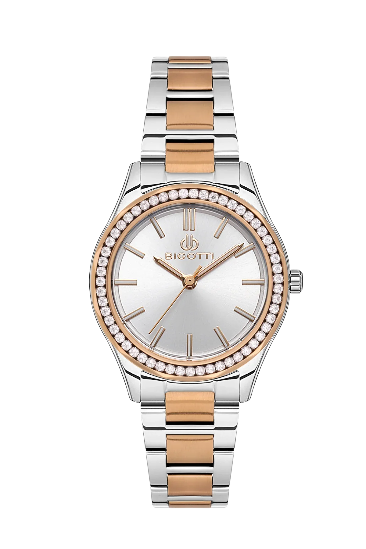Bigotti Raffinato Silver and Rose Gold Stainless Steel Watch for Women BG.1.10550-5 - Daniel Klein Saudi Arabia