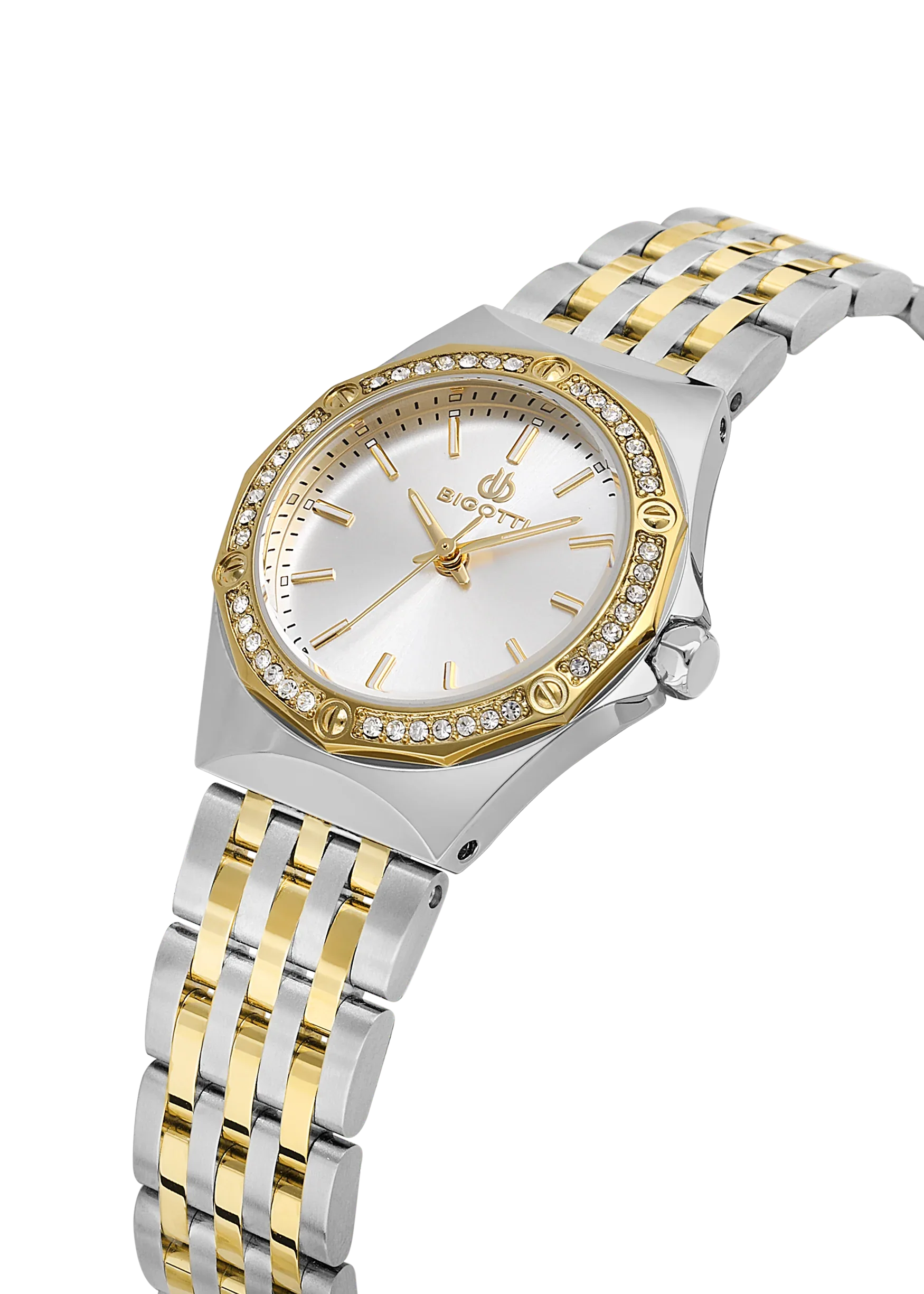 Bigotti Raffinato Silver and Gold Stainless Steel Watch for Women BG.1.10656-4 - Daniel Klein Saudi Arabia