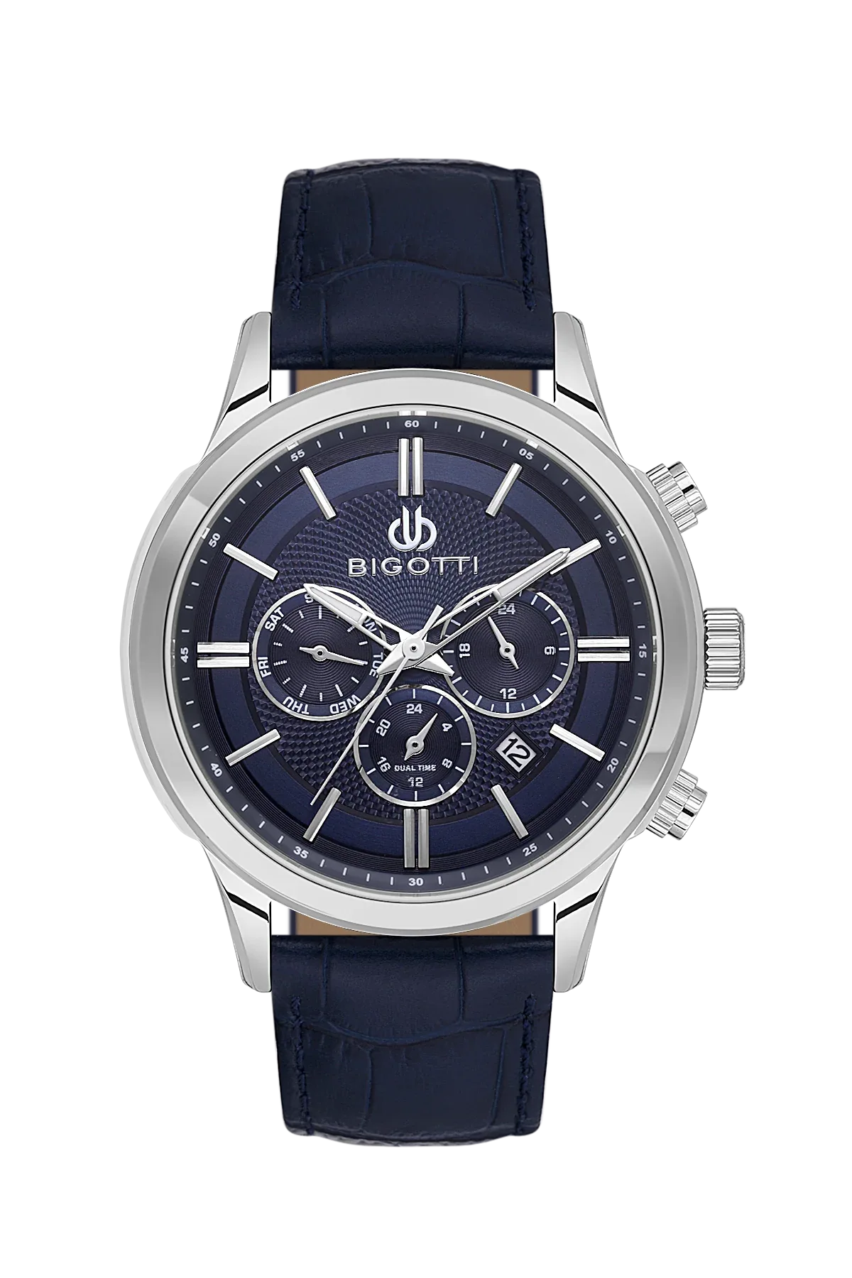 Bigotti Quotidiano Dark Blue Genuine Leather Watch for Men BG.1.10671-2 - Daniel Klein Saudi Arabia