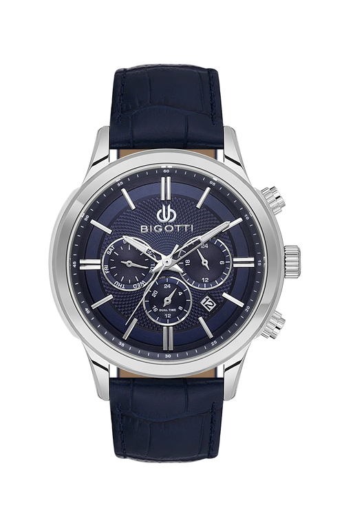 Bigotti Quotidiano Dark Blue Genuine Leather Watch for Men BG.1.10671-2 - Daniel Klein Saudi Arabia