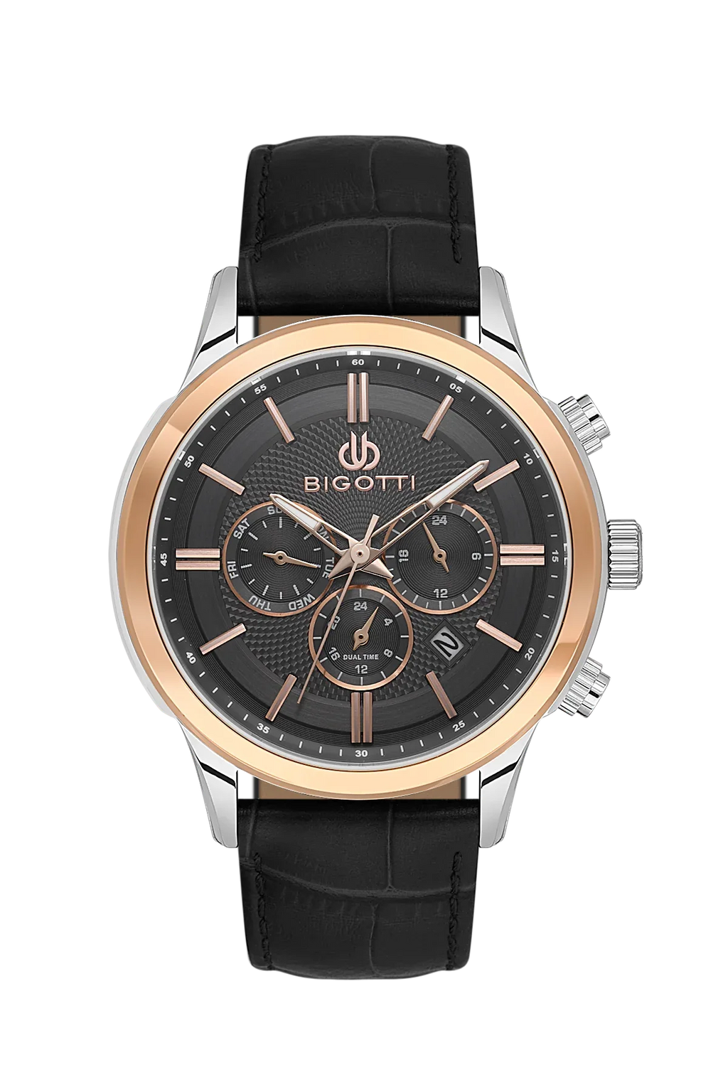 Bigotti Quotidiano Black Genuine Leather Watch for Men BG.1.10671-3 - Daniel Klein Saudi Arabia