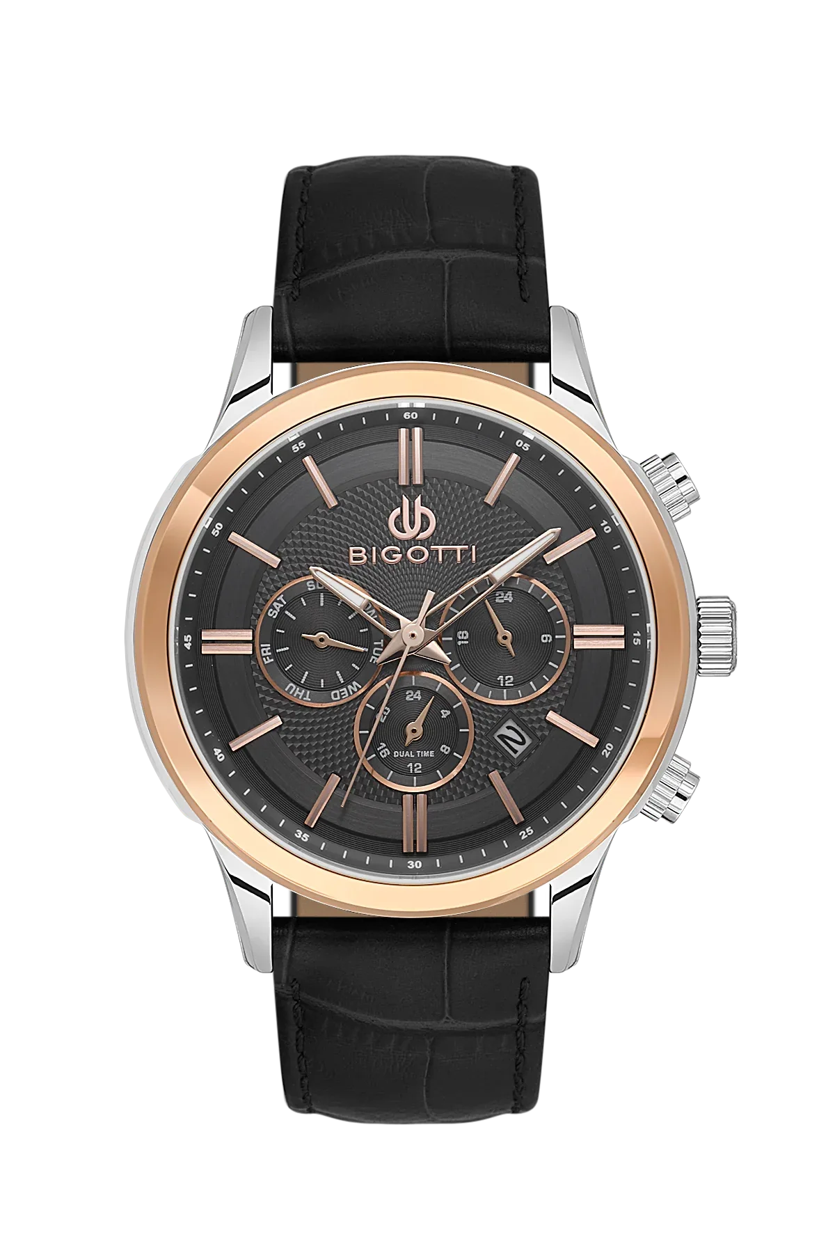 Bigotti Quotidiano Black Genuine Leather Watch for Men BG.1.10671-3 - Daniel Klein Saudi Arabia