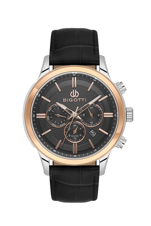 Bigotti Quotidiano Black Genuine Leather Watch for Men BG.1.10671-3 - Daniel Klein Saudi Arabia