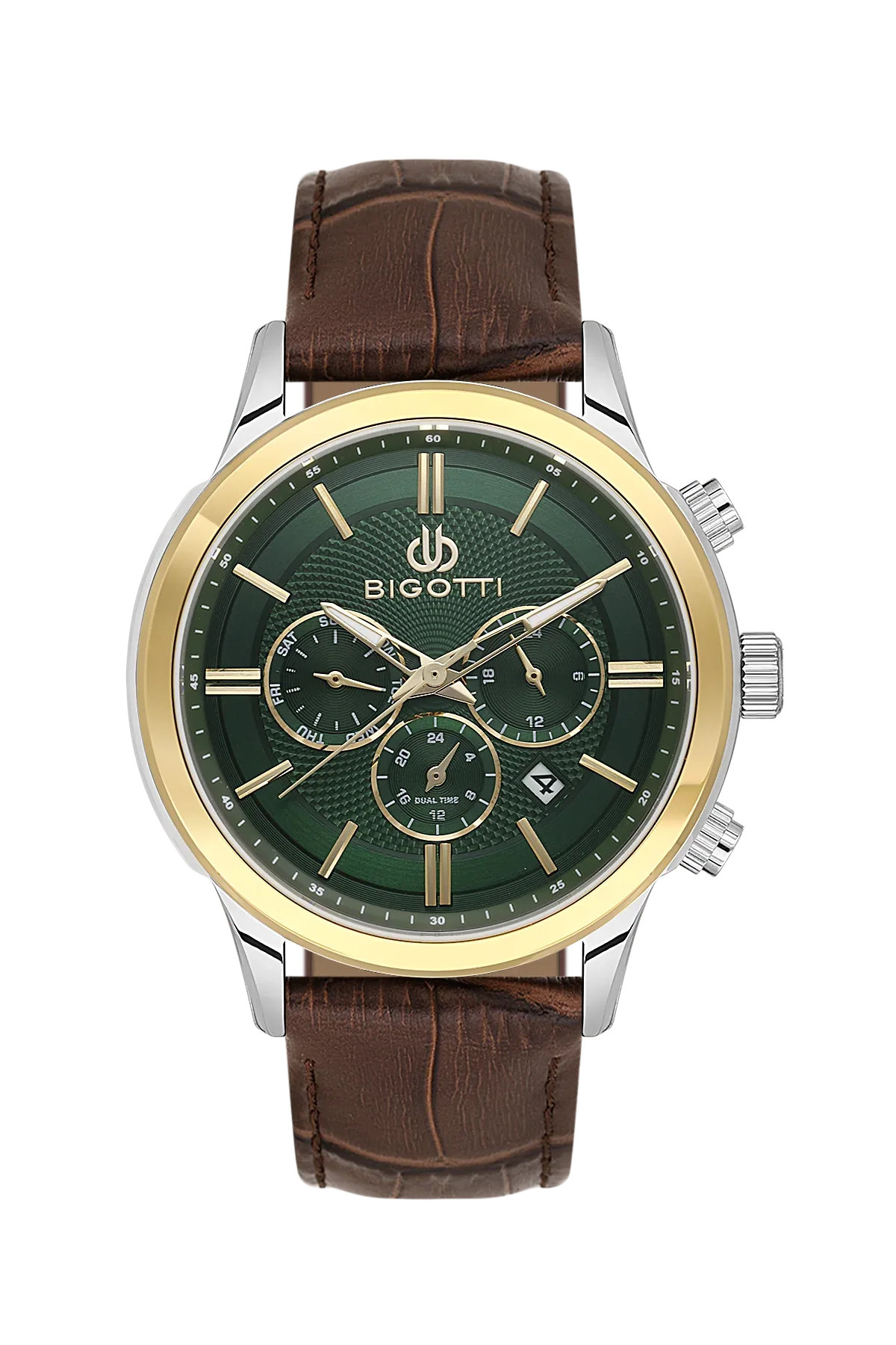 Bigotti Quotidiano Dark Brown Genuine Leather Watch for Men BG.1.10671-4 - Daniel Klein Saudi Arabia