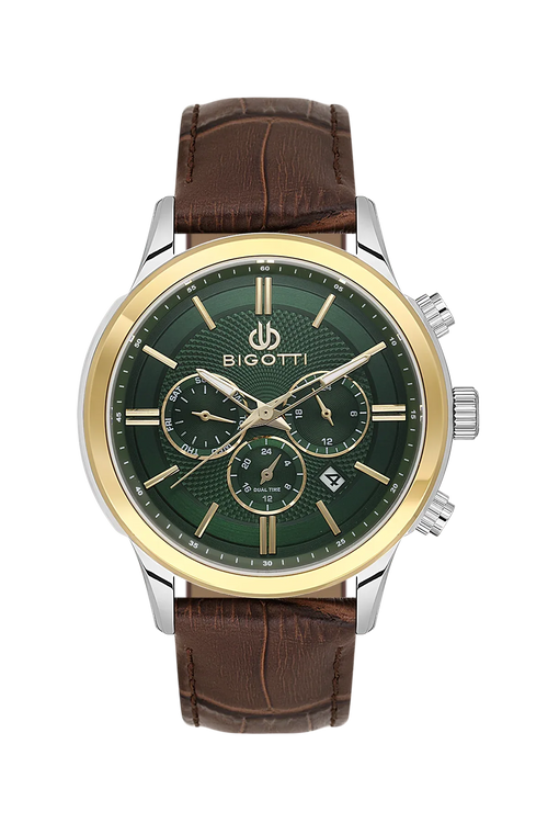 Bigotti Quotidiano Dark Brown Genuine Leather Watch for Men BG.1.10671-4 - Daniel Klein Saudi Arabia