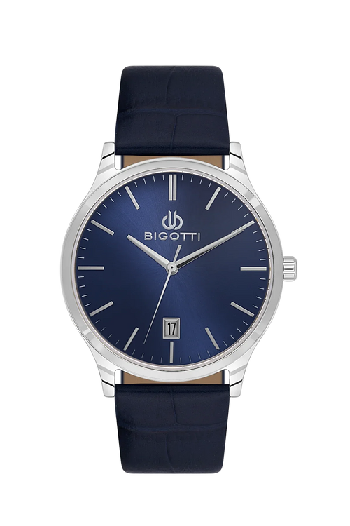 Bigotti Quotidiano Dark Blue Genuine Leather Watch for Men BG.1.10672-3 - Daniel Klein Saudi Arabia