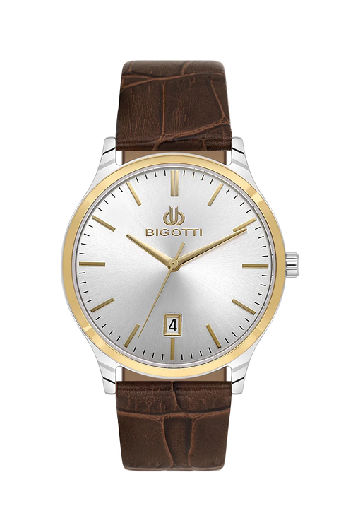 Bigotti Quotidiano Dark Brown Genuine Leather Watch for Men BG.1.10672-4 - Daniel Klein Saudi Arabia