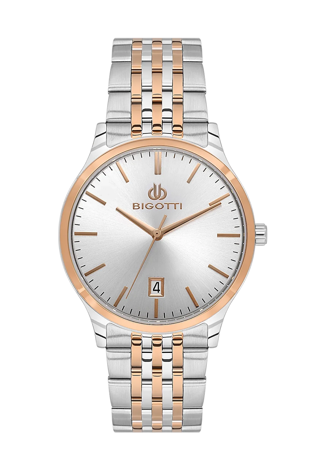 Bigotti Quotidiano Silver and Rose Gold Stainless Steel Watch for Men BG.1.10673-5 - Daniel Klein Saudi Arabia