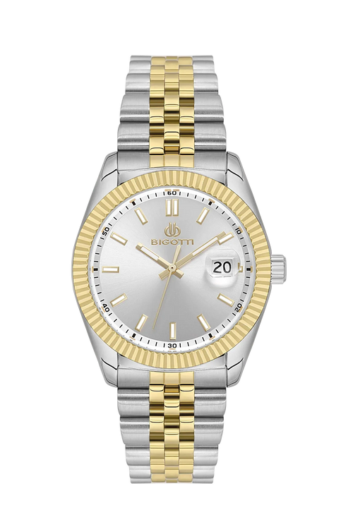 Bigotti Quotidiano Silver and Gold Stainless Steel Watch for Men BG.1.10676-4 - Daniel Klein Saudi Arabia