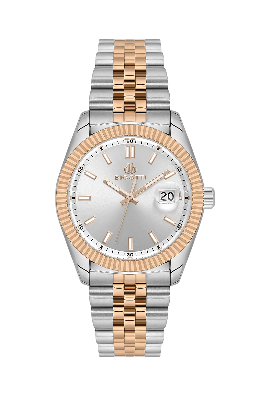 Bigotti Quotidiano Silver and Rose Gold Stainless Steel Watch for Men BG.1.10676-6 - Daniel Klein Saudi Arabia