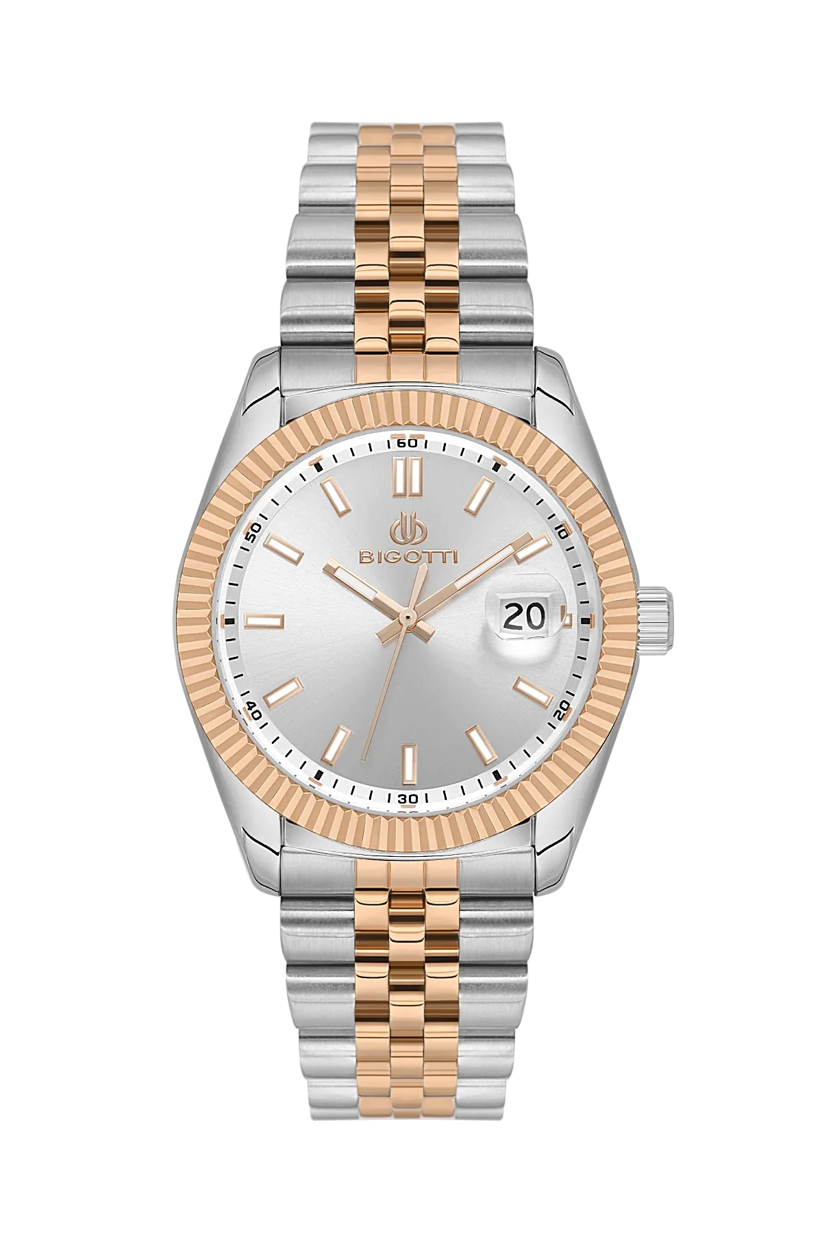 Bigotti Quotidiano Silver and Rose Gold Stainless Steel Watch for Men BG.1.10676-6 - Daniel Klein Saudi Arabia