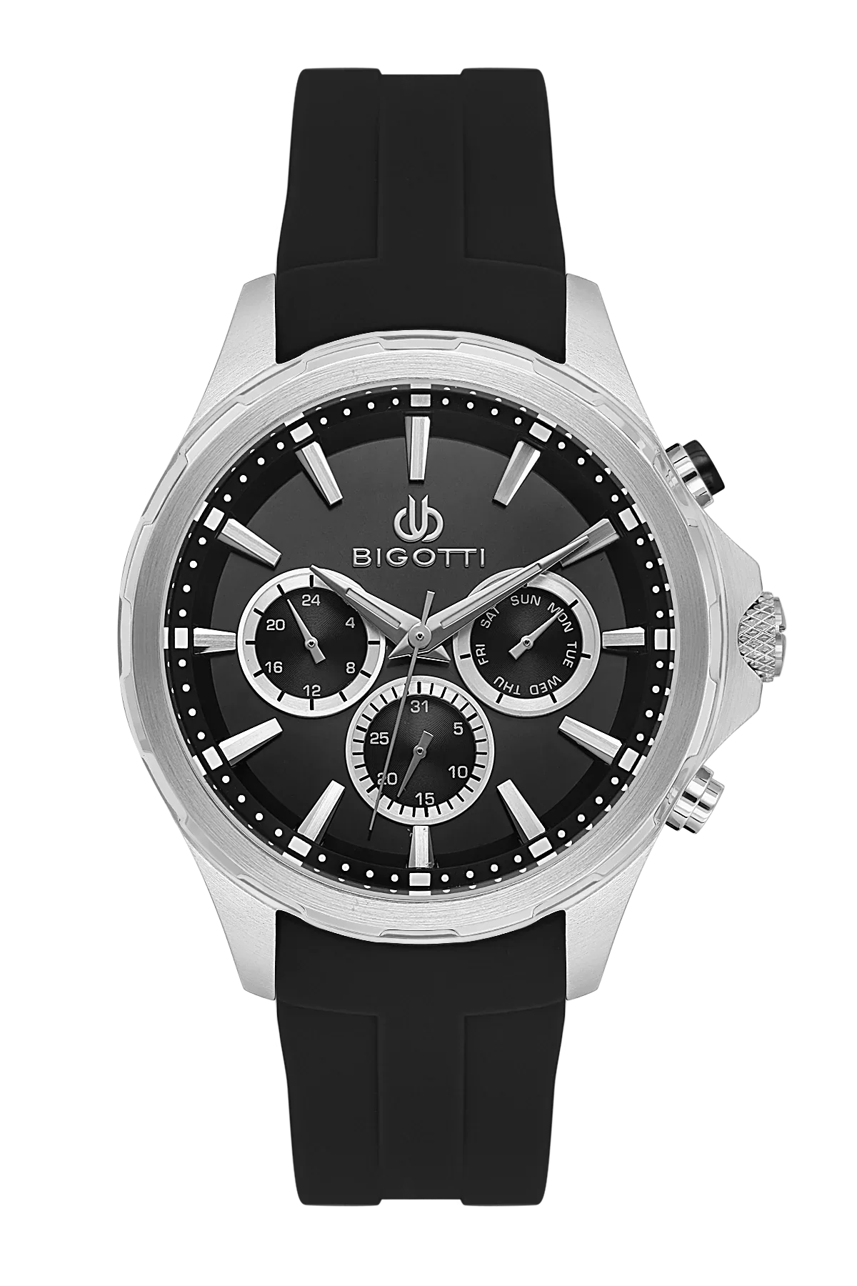 Bigotti Raffinato Black Silicone Band Watch for Men BG.1.10679-1 - Daniel Klein Saudi Arabia