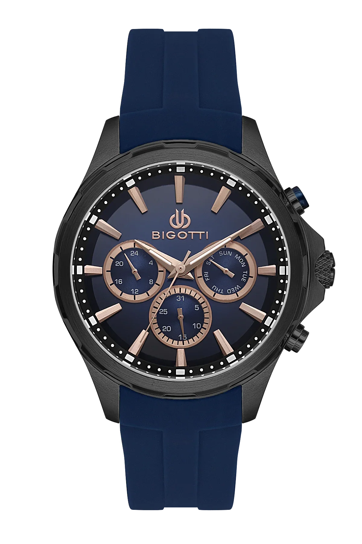 Bigotti Raffinato Dark Blue Silicone Band Watch for Men BG.1.10679-3 - Daniel Klein Saudi Arabia